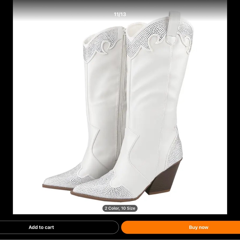 White Western-Style Women's Boots